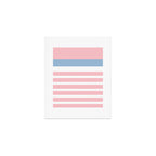 Pastel Pink Mixed Stripe Pattern with Light Blue and White Art Print Gallery Image 1