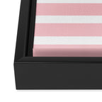 Pastel Pink Mixed Stripe Pattern with Light Blue and White Framed Canvas Print Gallery Image 3