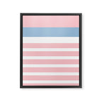 Pastel Pink Mixed Stripe Pattern with Light Blue and White Framed Canvas Print Gallery Image 8
