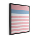 Pastel Pink Mixed Stripe Pattern with Light Blue and White Framed Canvas Print Gallery Image 2