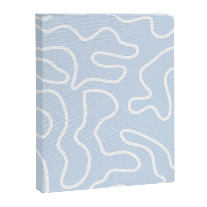 Pastel Squiggle Maze Abstract Minimalist Pale Light Blue Pattern Canvas Print Gallery Image 1