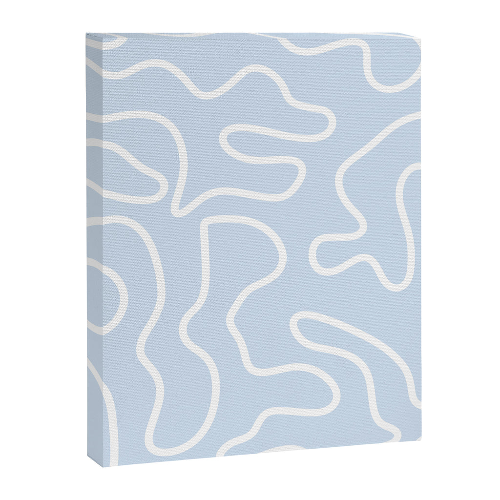 Pastel Squiggle Maze Abstract Minimalist Pale Light Blue Pattern Canvas Print Gallery Image 8