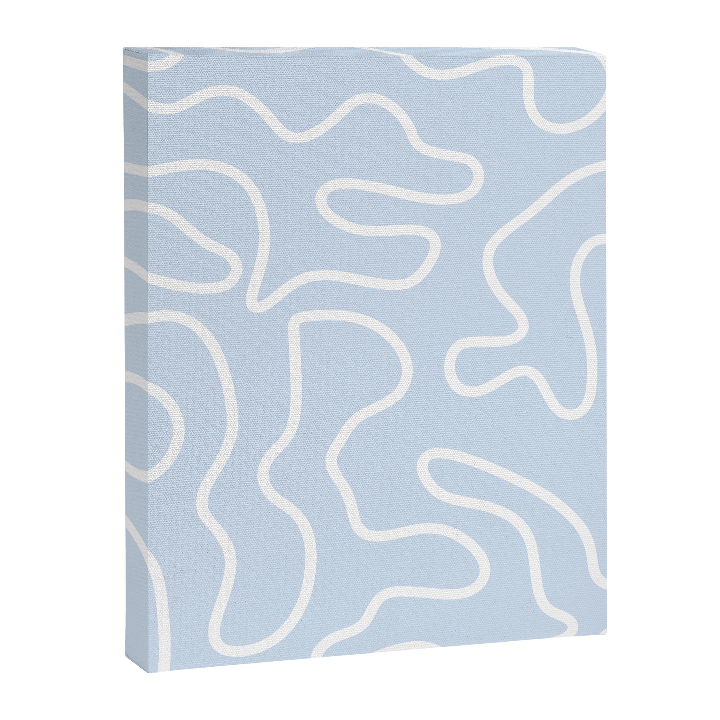 Pastel Squiggle Maze Abstract Minimalist Pale Light Blue Pattern Canvas Print Gallery Image 8