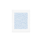Pastel Squiggle Maze Abstract Minimalist Pale Light Blue Pattern Art Print Gallery Image 1