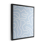 Pastel Squiggle Maze Abstract Minimalist Pale Light Blue Pattern Framed Canvas Print Gallery Image 2