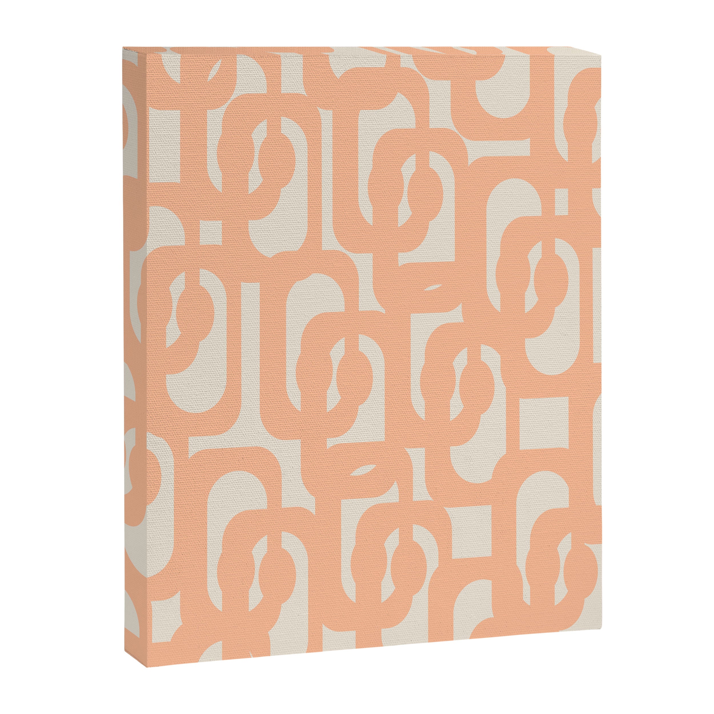 Peach Mid Century Modern Loop Pattern Canvas Print Gallery Image 8