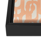 Peach Mid Century Modern Loop Pattern Framed Canvas Print Gallery Image 3