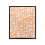 Peach Mid Century Modern Loop Pattern Framed Canvas Print Gallery Image 8