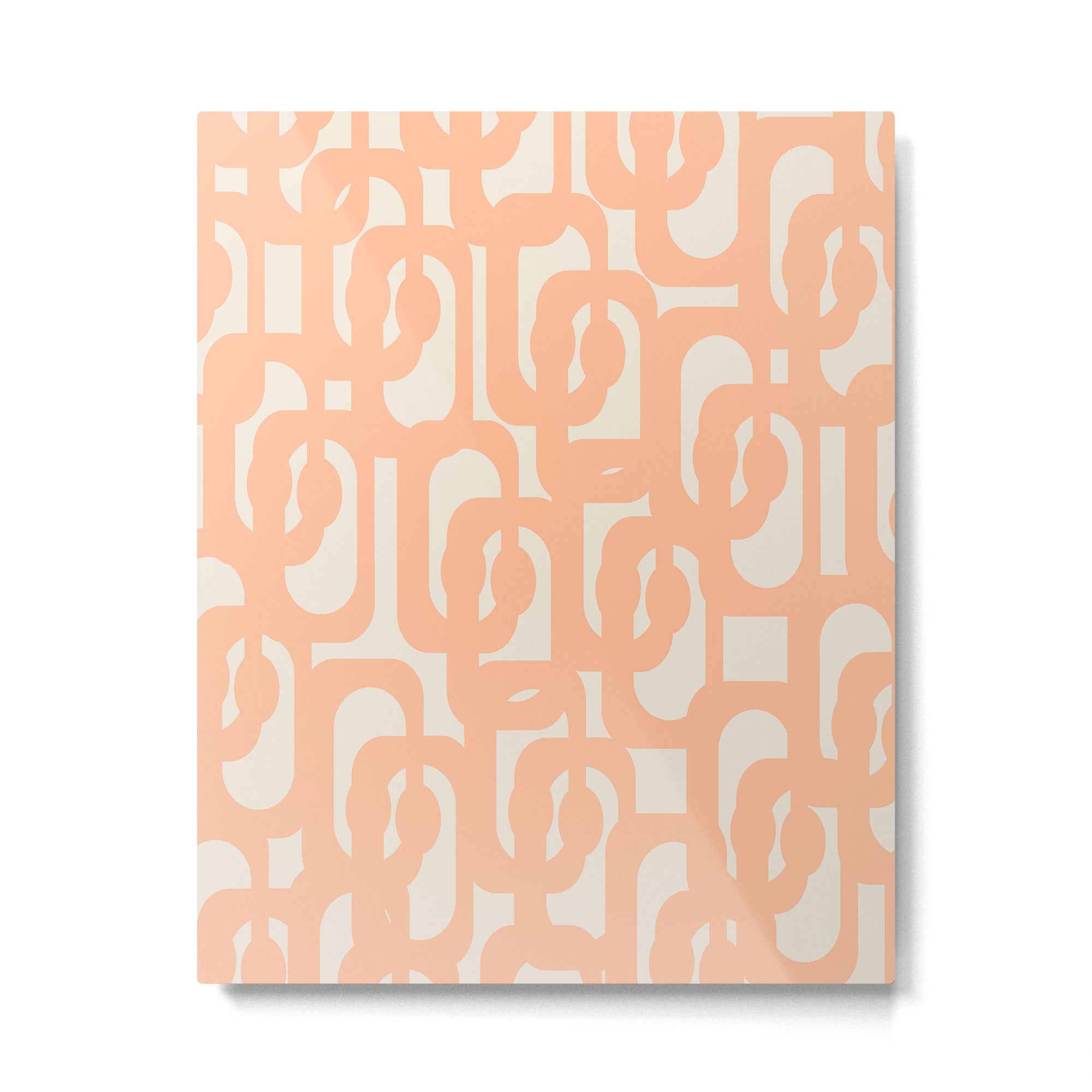Peach Mid Century Modern Loop Pattern Metal Print Gallery Image 6