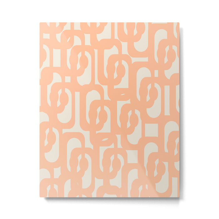 Peach Mid Century Modern Loop Pattern Metal Print Gallery Image 1
