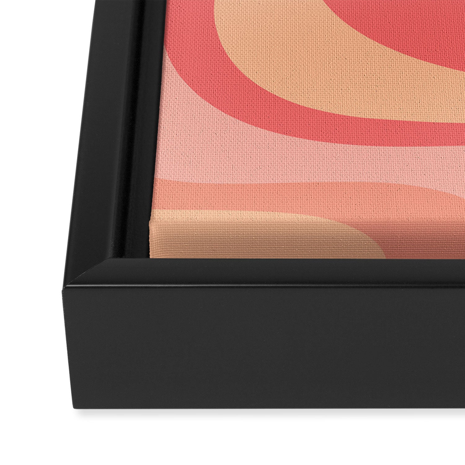 Peach Pink Abstract Trippy Dream Pattern Framed Canvas Print Gallery Image 3
