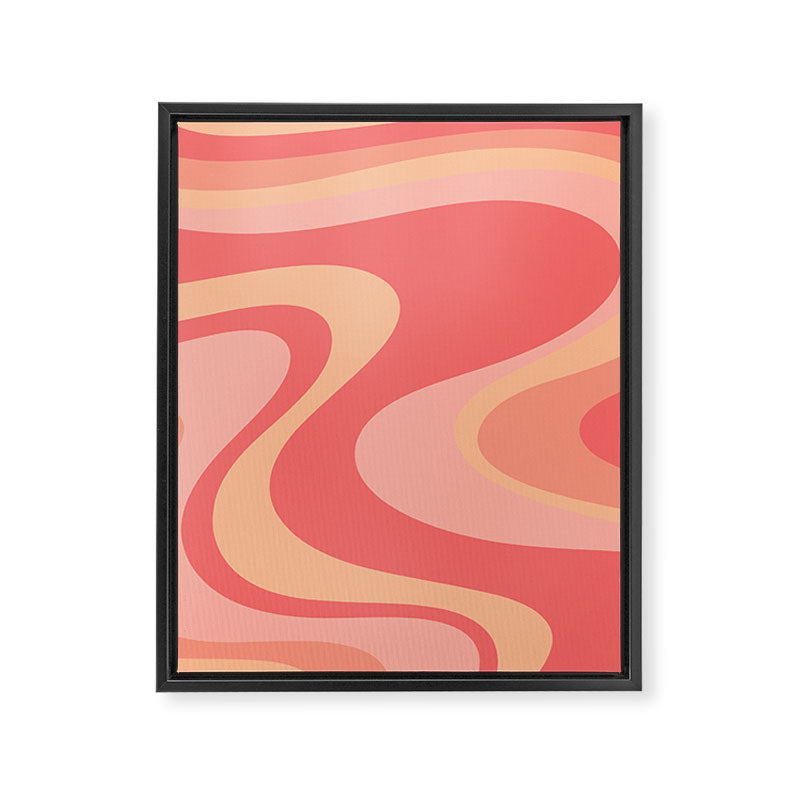 Peach Pink Abstract Trippy Dream Pattern Framed Canvas Print Gallery Image 8
