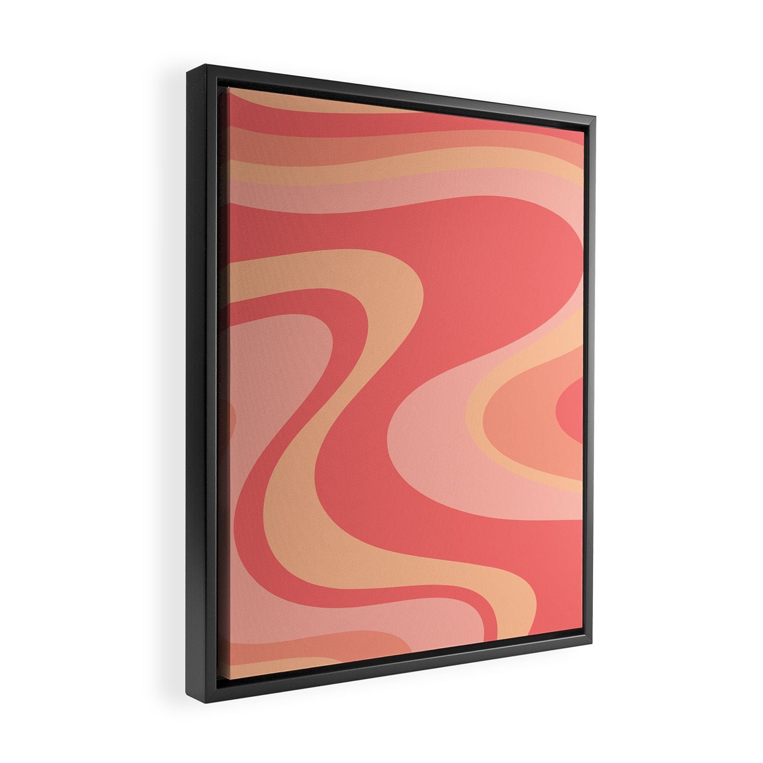 Peach Pink Abstract Trippy Dream Pattern Framed Canvas Print Gallery Image 2