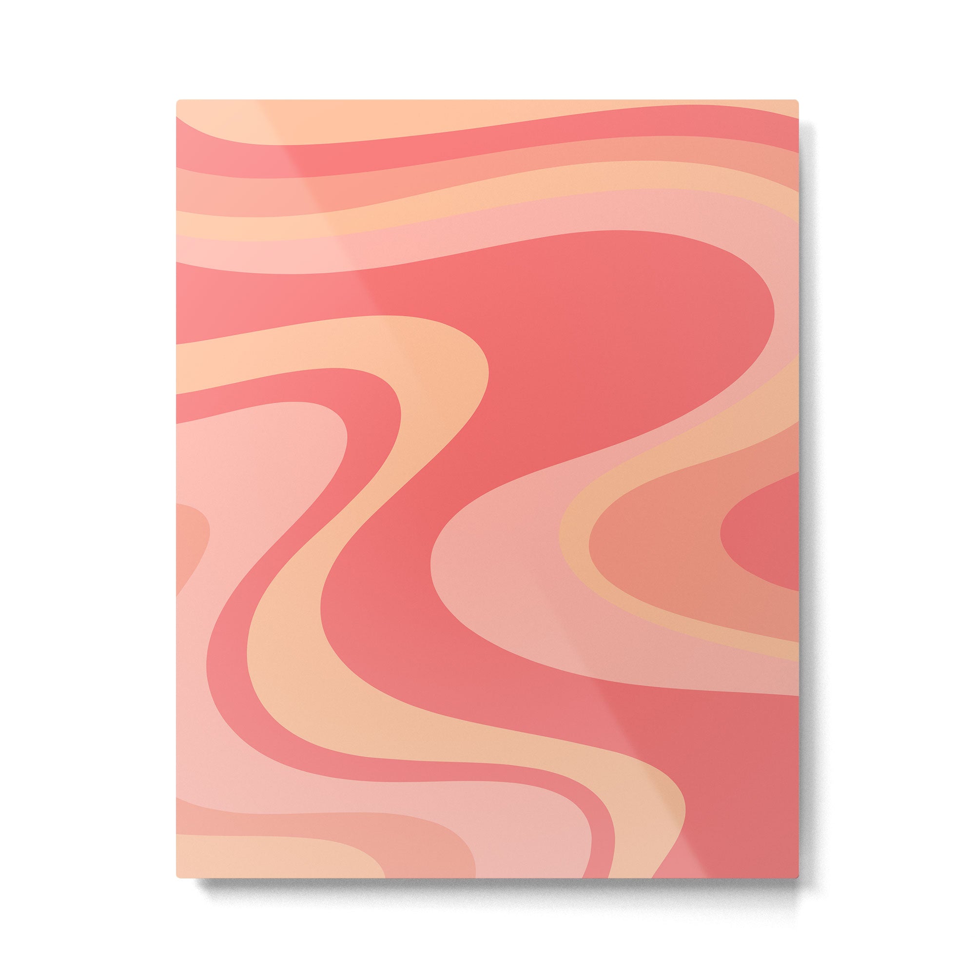 Peach Pink Abstract Trippy Dream Pattern Metal Print Gallery Image 6