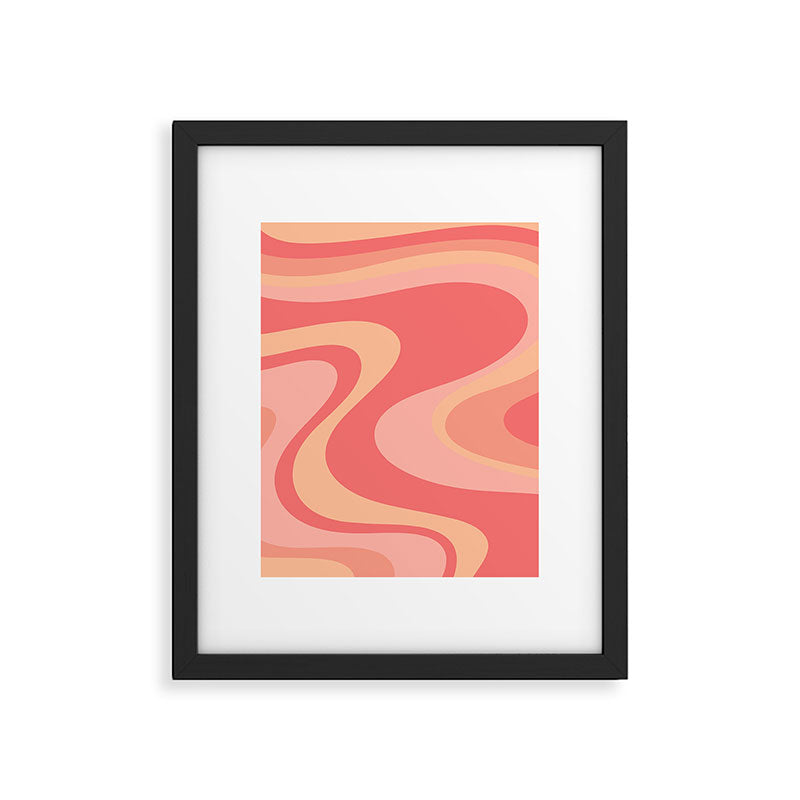 Peach Pink Abstract Trippy Dream Pattern Framed Art Print Gallery Image 6