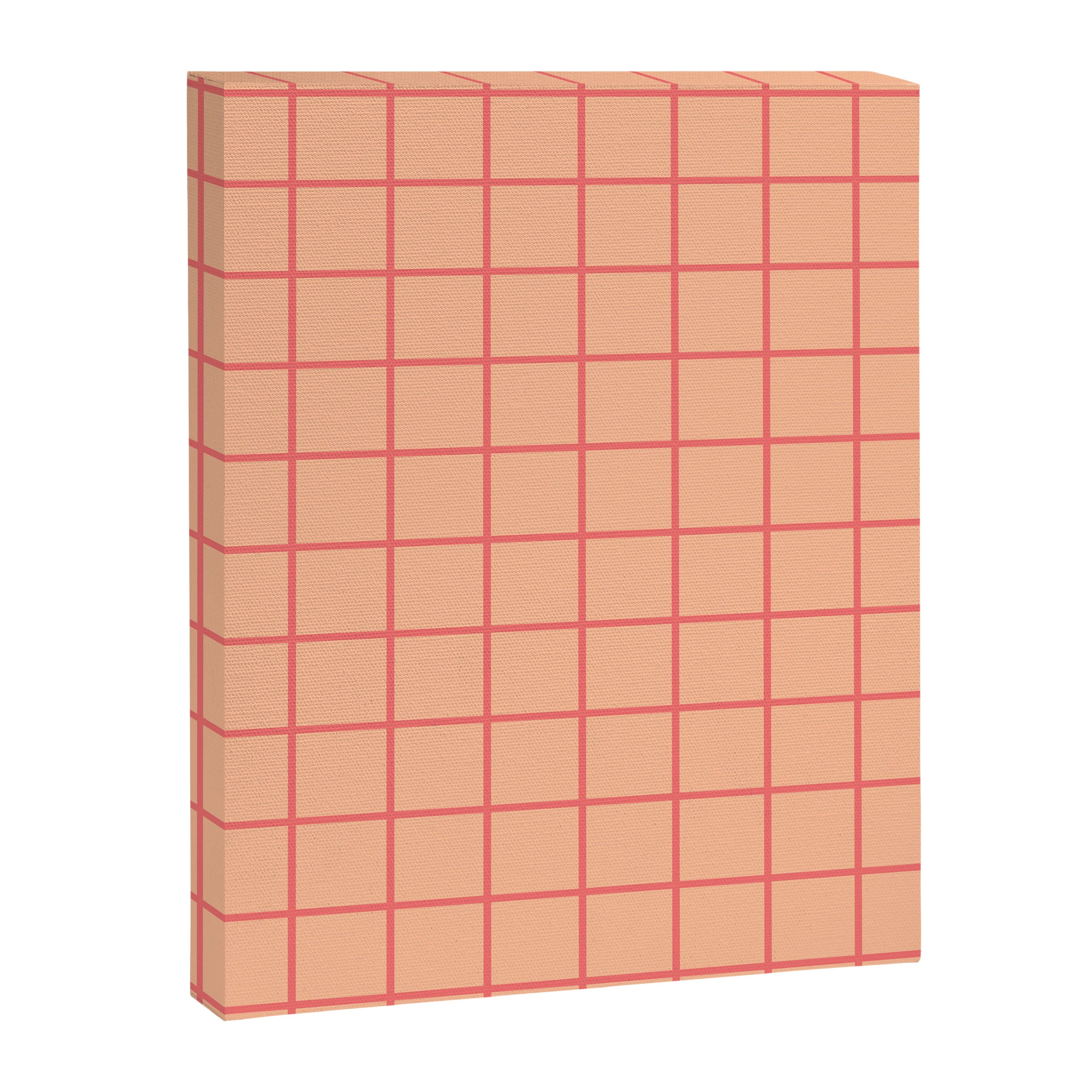 Peach Pink Grid Minimal Geometric Pattern Canvas Print Gallery Image 8
