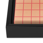 Peach Pink Grid Minimal Geometric Pattern Framed Canvas Print Gallery Image 3