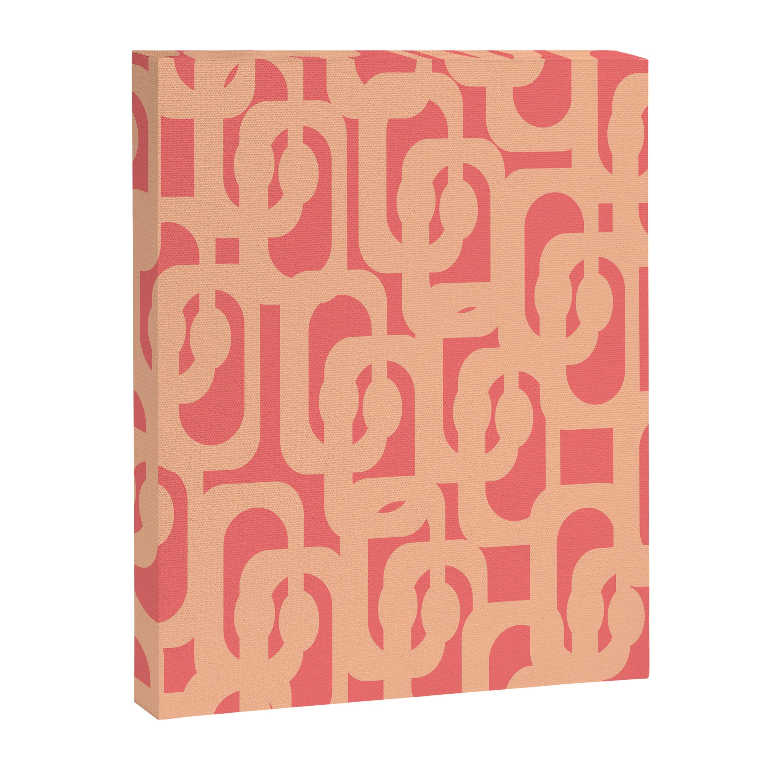 Peach Pink Mid Century Modern Loop Pattern Canvas Print Gallery Image 8