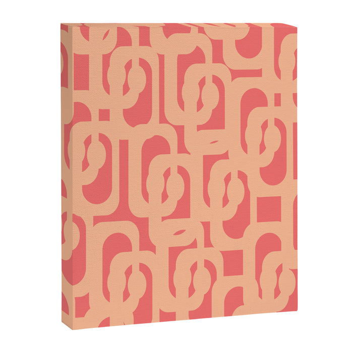 Peach Pink Mid Century Modern Loop Pattern Canvas Print Gallery Image 1