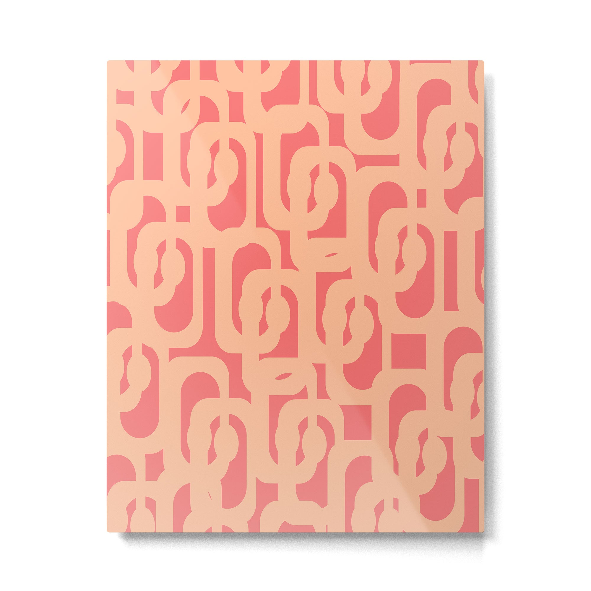Peach Pink Mid Century Modern Loop Pattern Metal Print Gallery Image 6