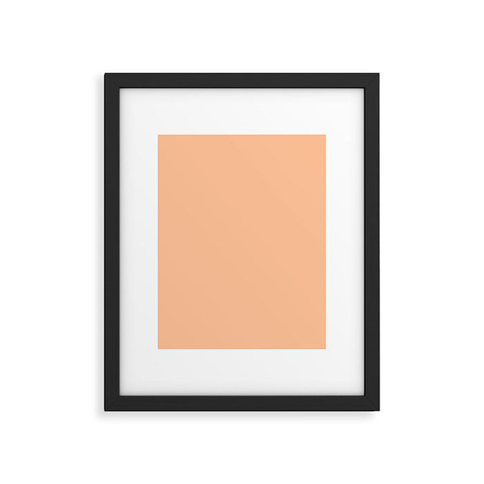 Peachy Apricot Solid Color Framed Art Print Gallery Image 1