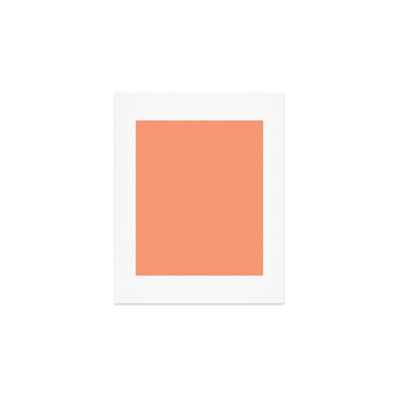 Peachy Salmon Peach Solid Colour Art Print Gallery Image 1