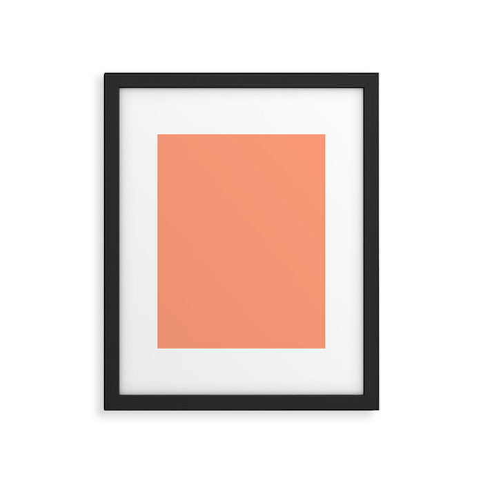 Peachy Salmon Peach Solid Colour Framed Art Print Gallery Image 1