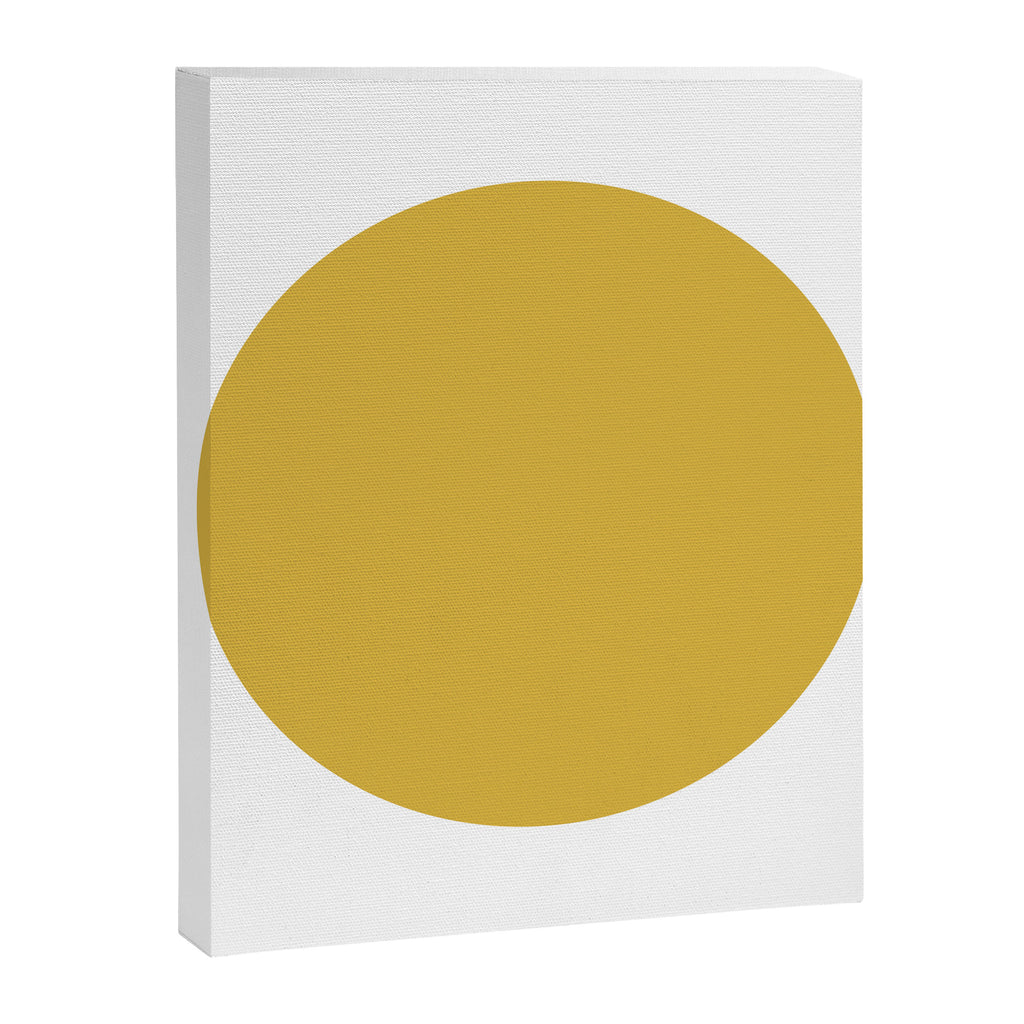 Perfection. Mustard Yellow Sun Dot on White Canvas Print Gallery Image 8