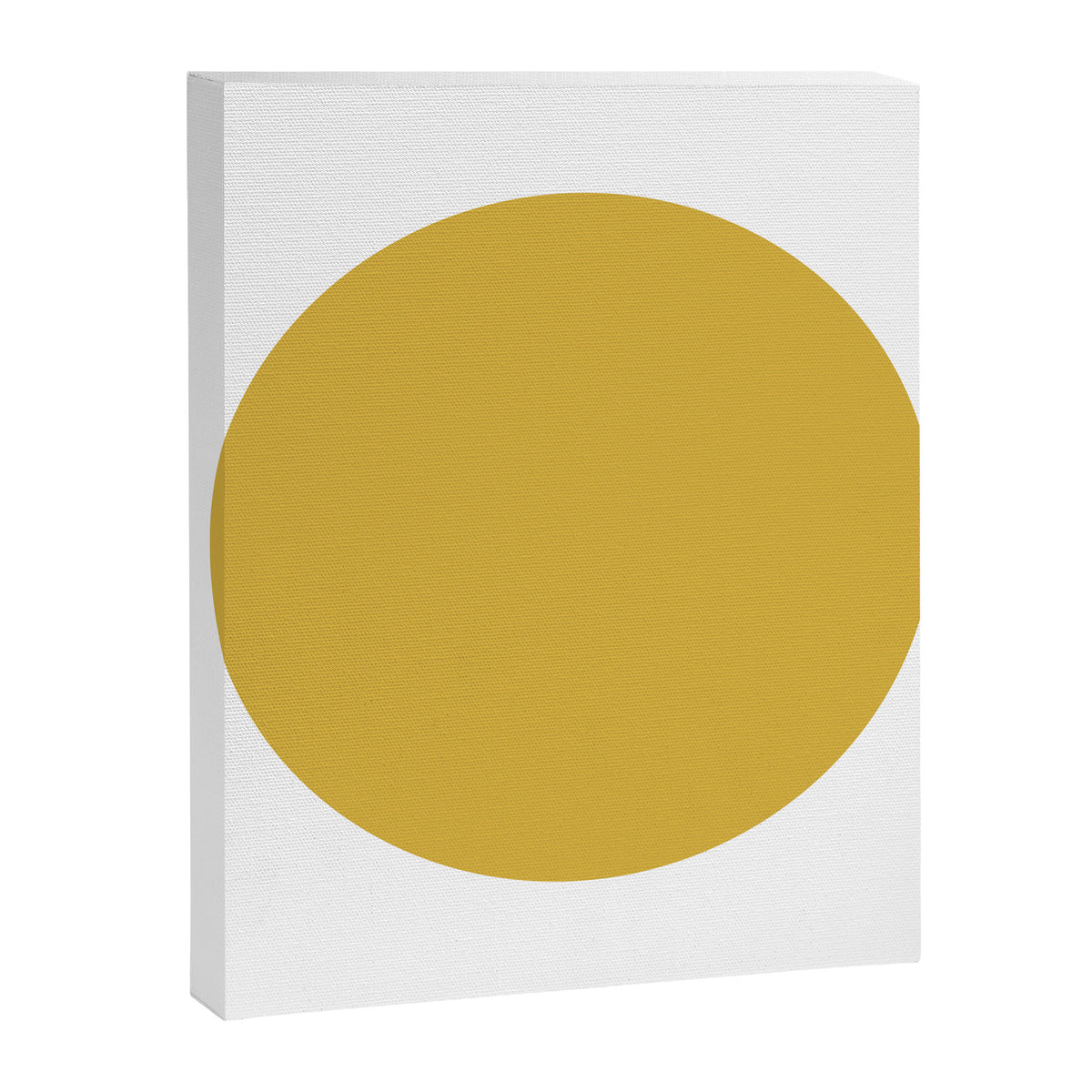 Perfection. Mustard Yellow Sun Dot on White Canvas Print Gallery Image 8