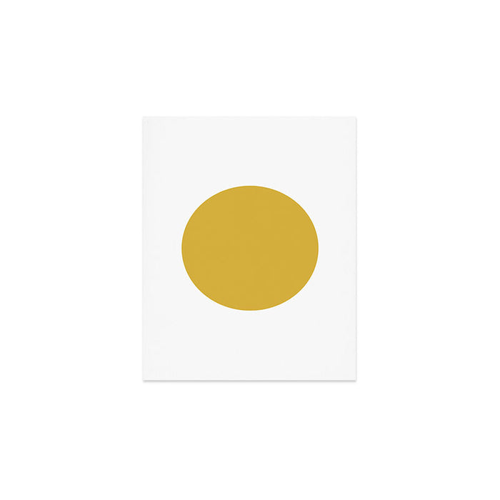 Perfection. Mustard Yellow Sun Dot on White Art Print Gallery Image 1