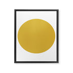 Perfection. Mustard Yellow Sun Dot on White Framed Canvas Print Gallery Image 8