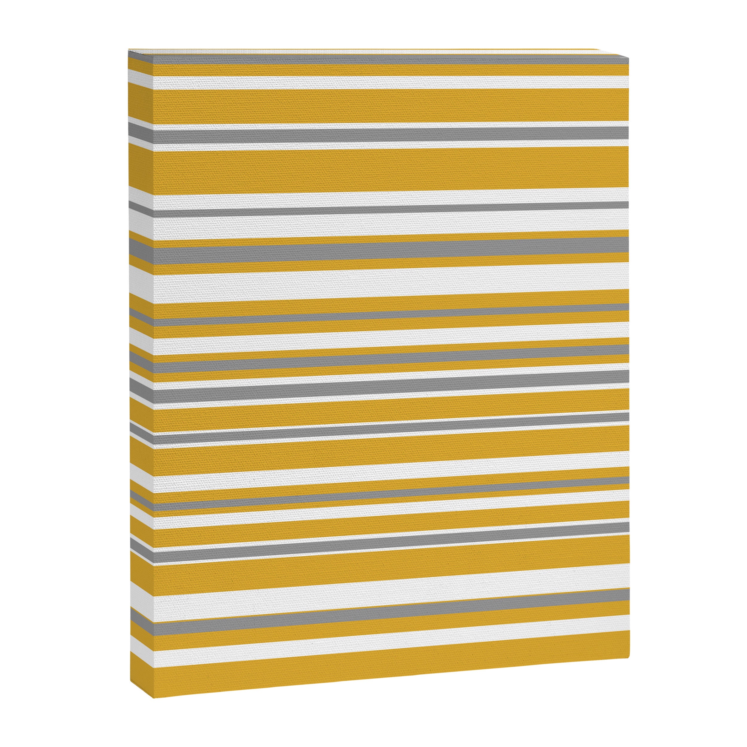Perfectly Mustard Stripe Pattern with White and Gray Canvas Print Gallery Image 8