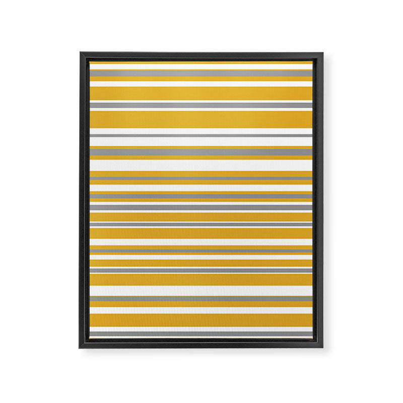 Perfectly Mustard Stripe Pattern with White and Gray Framed Canvas Print Gallery Image 8