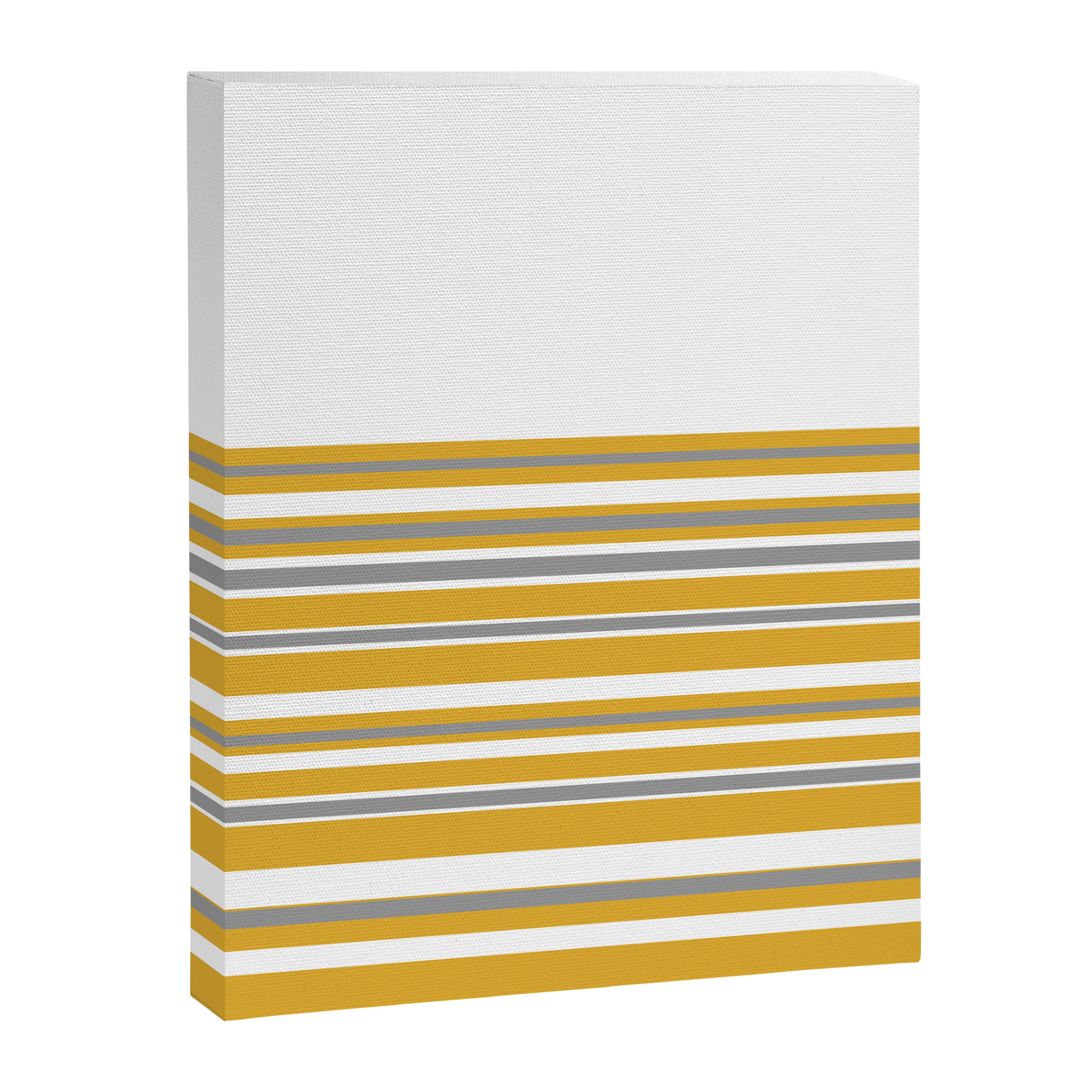 Perfectly Mustard Striped Color Block with White and Gray Canvas Print Gallery Image 8