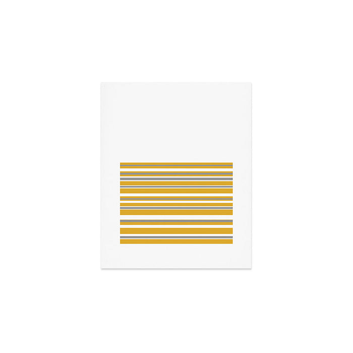 Perfectly Mustard Striped Color Block with White and Gray Art Print Gallery Image 1