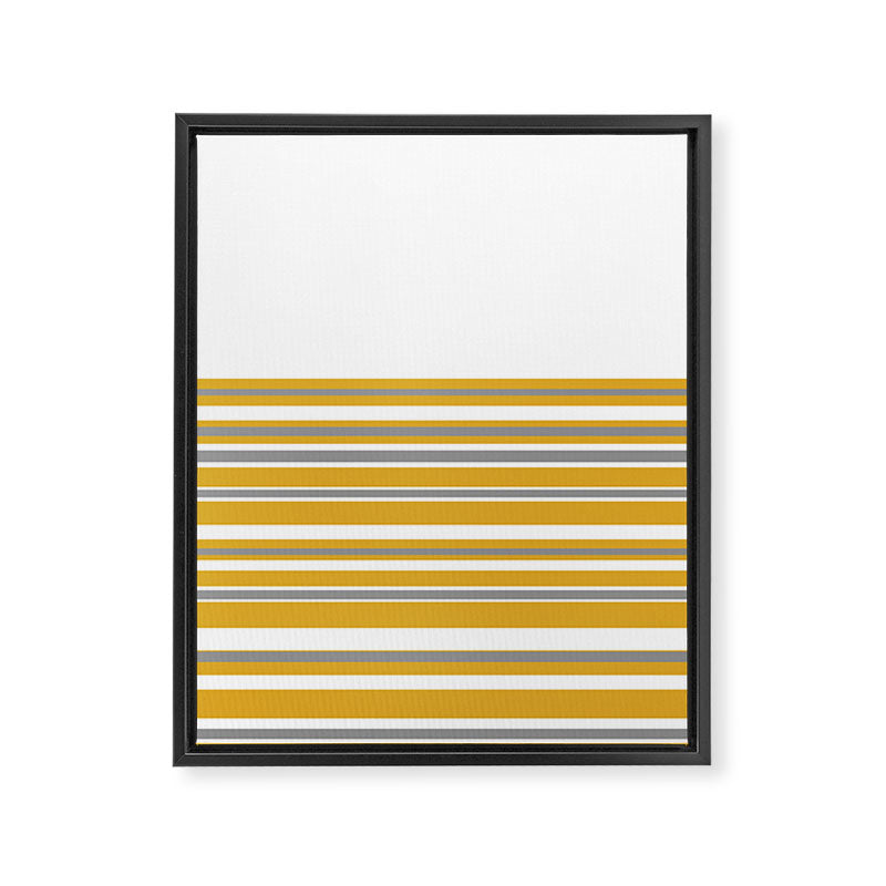 Perfectly Mustard Striped Color Block with White and Gray Framed Canvas Print Gallery Image 8