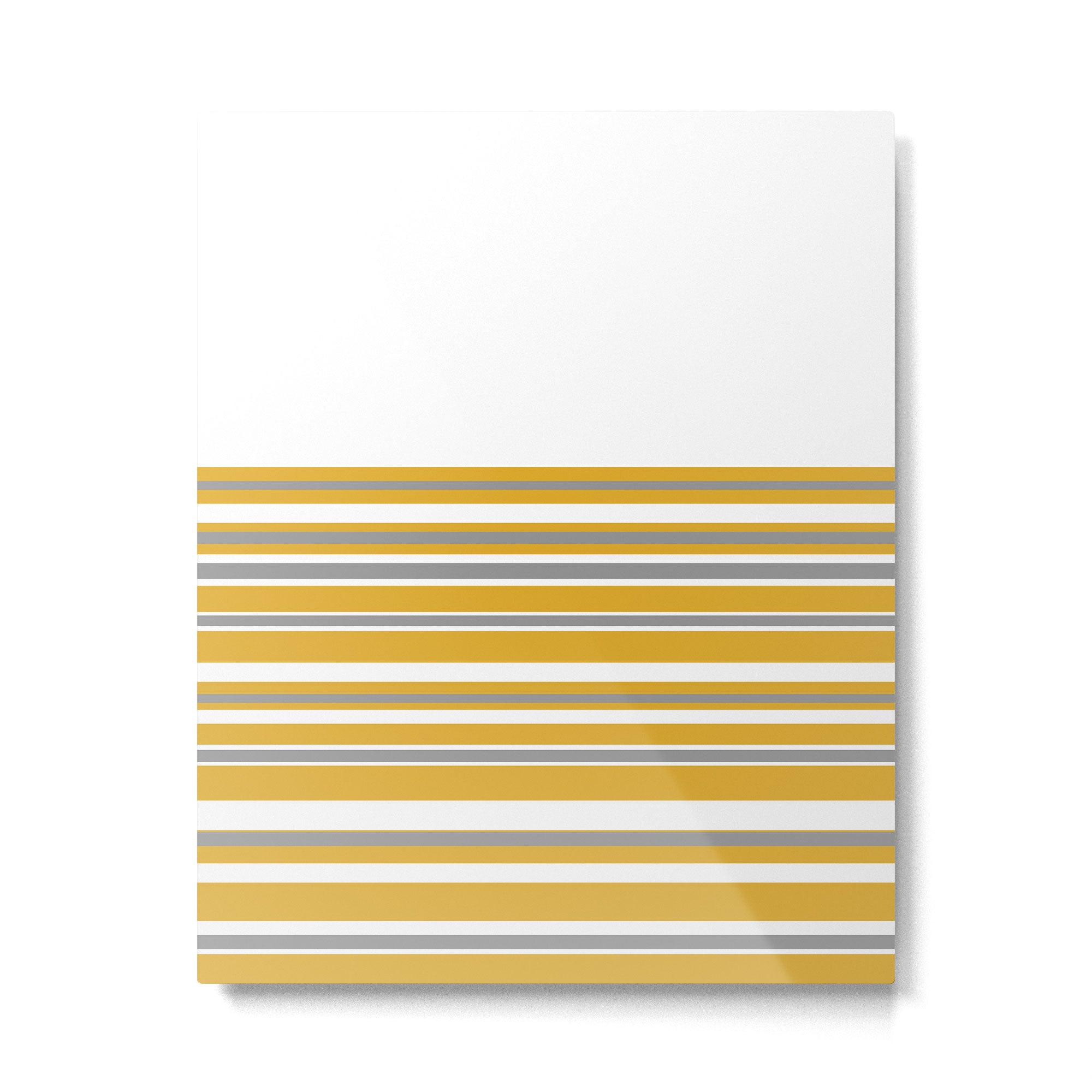 Perfectly Mustard Striped Color Block with White and Gray Metal Print Gallery Image 6