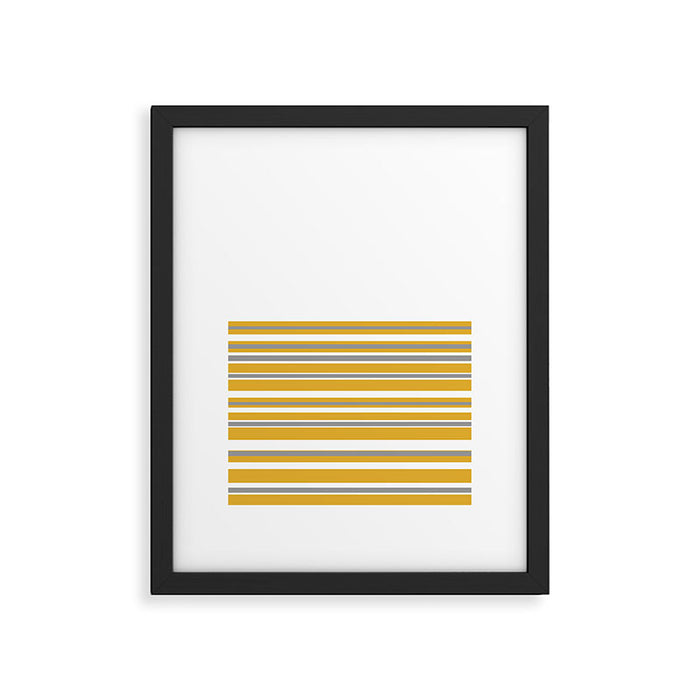Perfectly Mustard Striped Color Block with White and Gray Framed Art Print Gallery Image 1