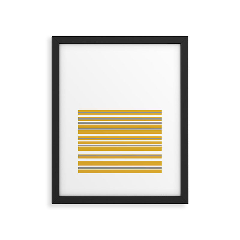 Perfectly Mustard Striped Color Block with White and Gray Framed Art Print Gallery Image 6
