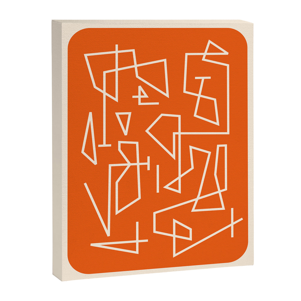 Peripatesis 2 Mid Century Modern Minimalist Line Abstract Orange Canvas Print Gallery Image 6
