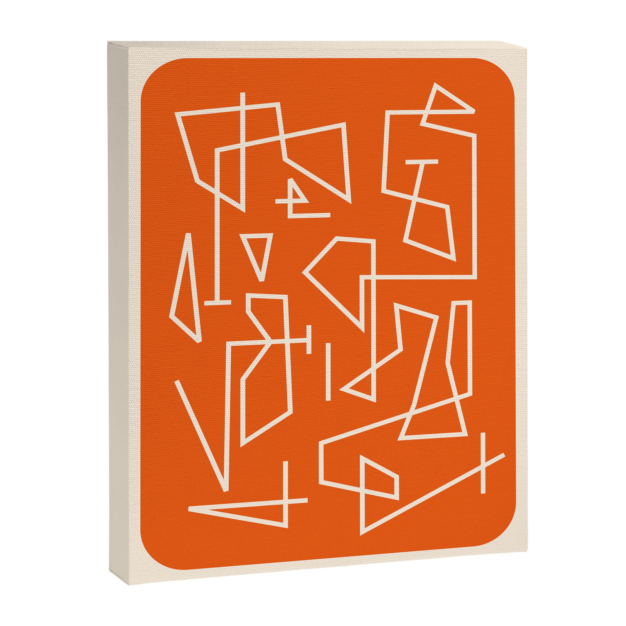 Peripatesis 2 Mid Century Modern Minimalist Line Abstract Orange Canvas Print Gallery Image 6