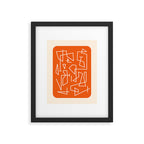 Peripatesis 2 Mid Century Modern Minimalist Line Abstract Orange Framed Art Print Gallery Image 5