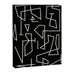 Peripatesis Modern Minimalist Abstract Line Art in Black and Almond Cream Canvas Print Gallery Image 6
