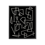 Peripatesis Modern Minimalist Abstract Line Art in Black and Almond Cream Framed Canvas Print Gallery Image 6