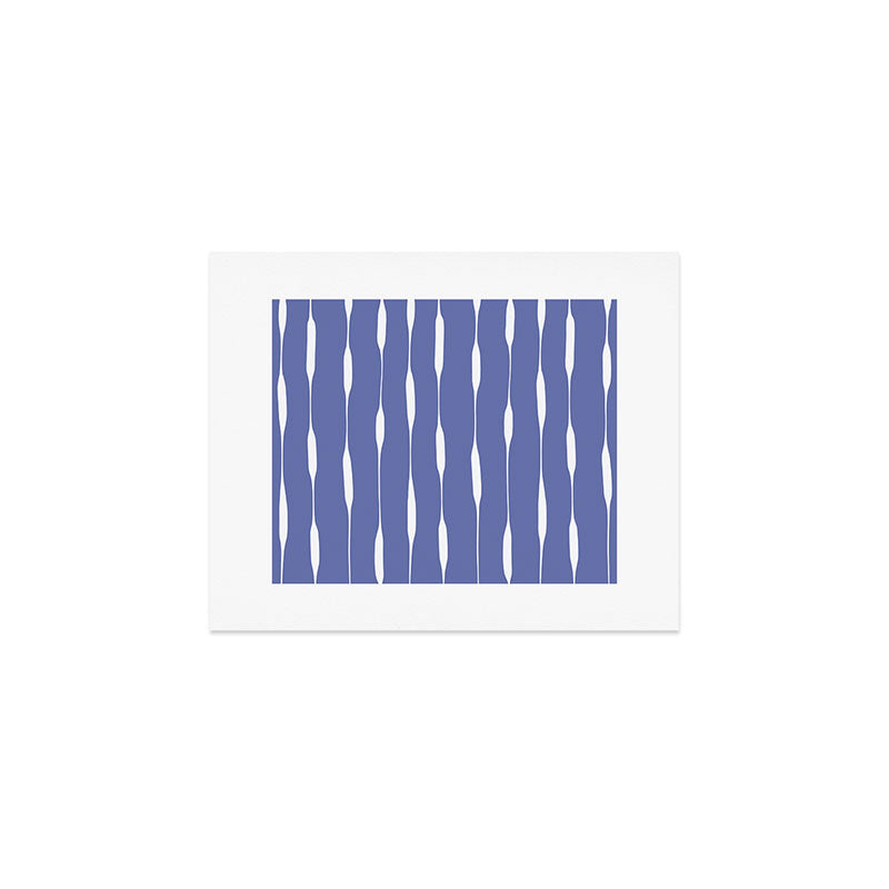 Periwinkle Blue Threaded Stripes Minimalist Modern Pattern Art Print Gallery Image 1
