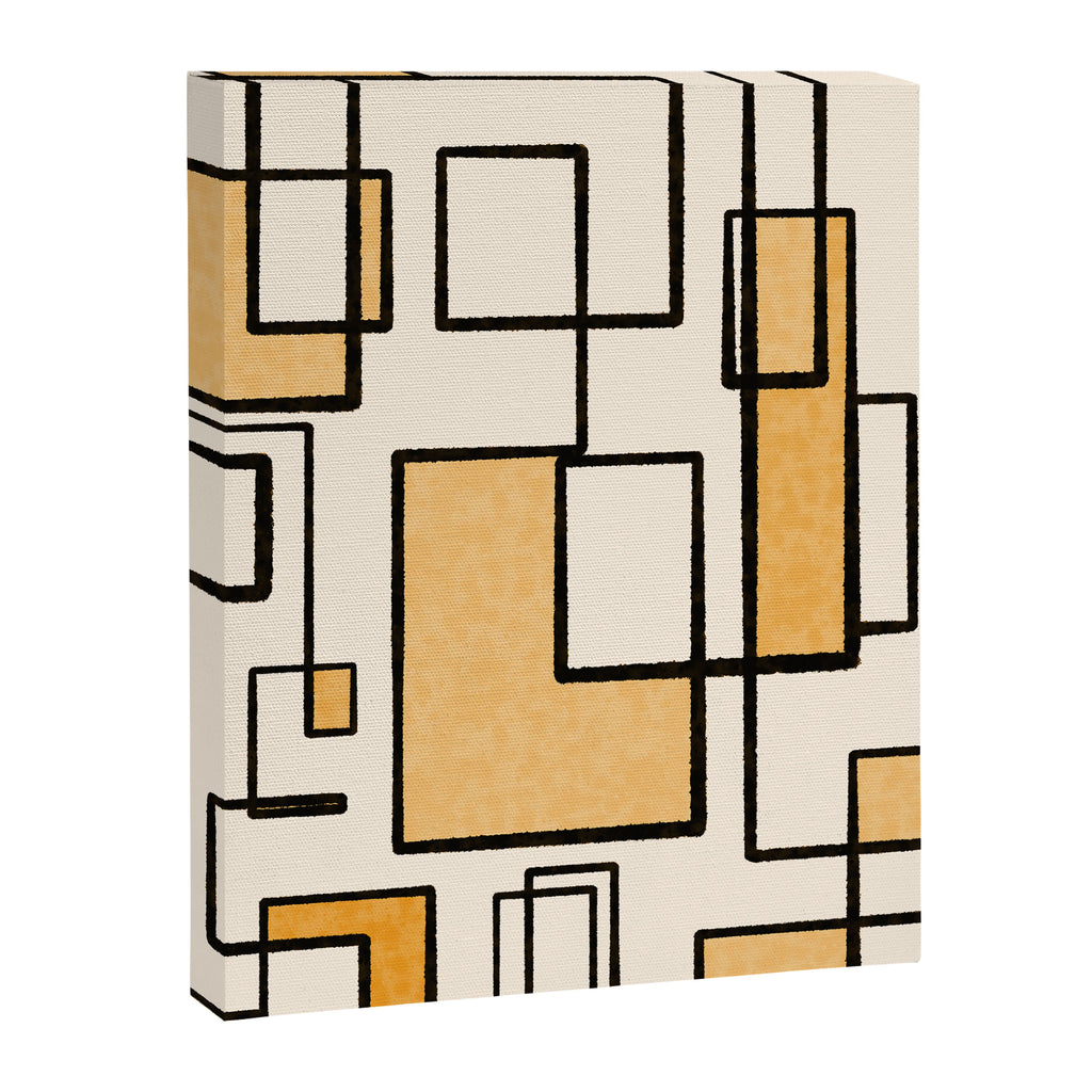 Piet Composition in Light Orange - Mid-Century Modern Minimalist Geometric Abstract Canvas Print Gallery Image 6