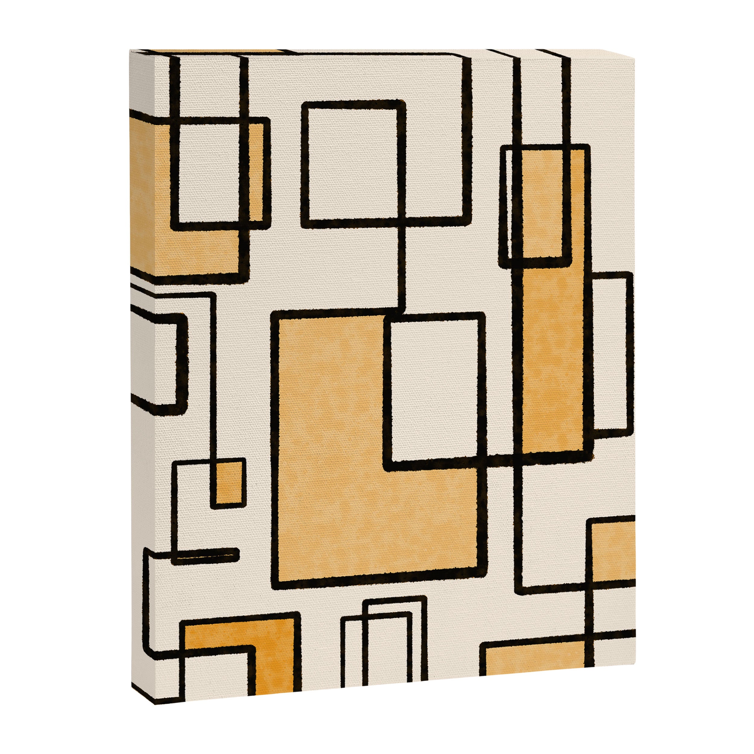 Piet Composition in Light Orange - Mid-Century Modern Minimalist Geometric Abstract Canvas Print Gallery Image 6
