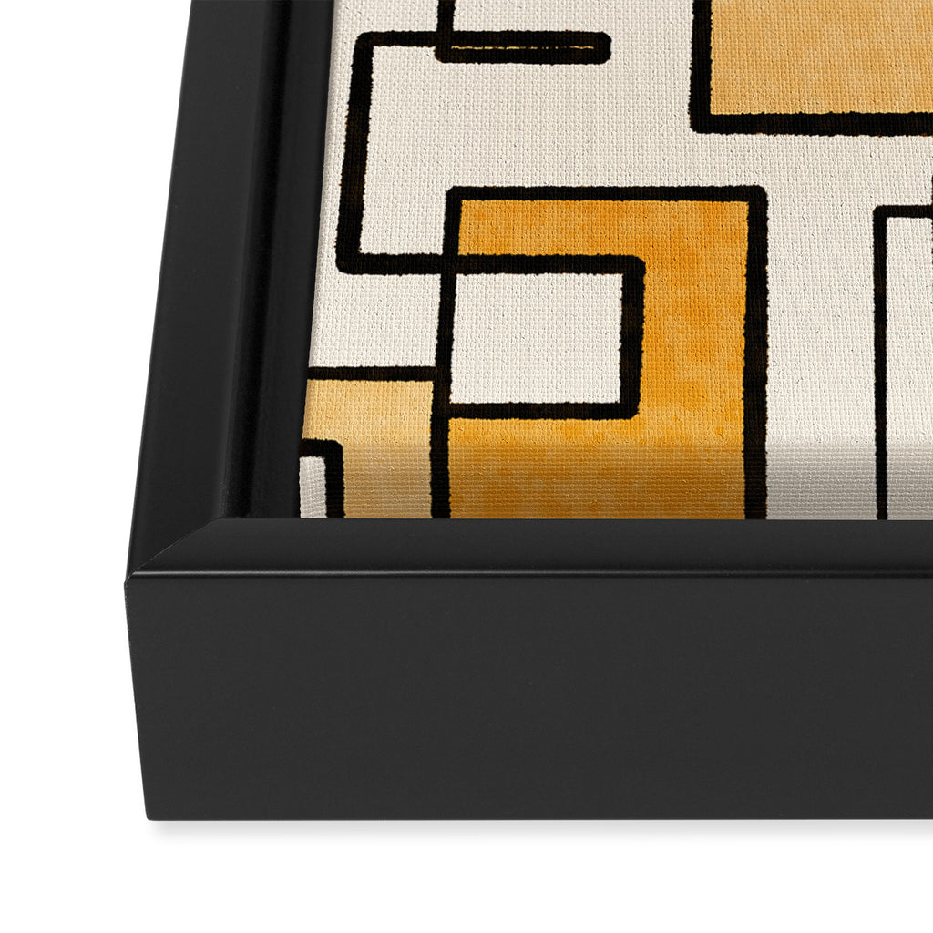 Piet Composition in Light Orange - Mid-Century Modern Minimalist Geometric Abstract Framed Canvas Print Gallery Image 3