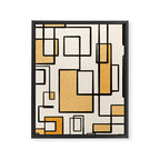 Piet Composition in Light Orange - Mid-Century Modern Minimalist Geometric Abstract Framed Canvas Print Gallery Image 6