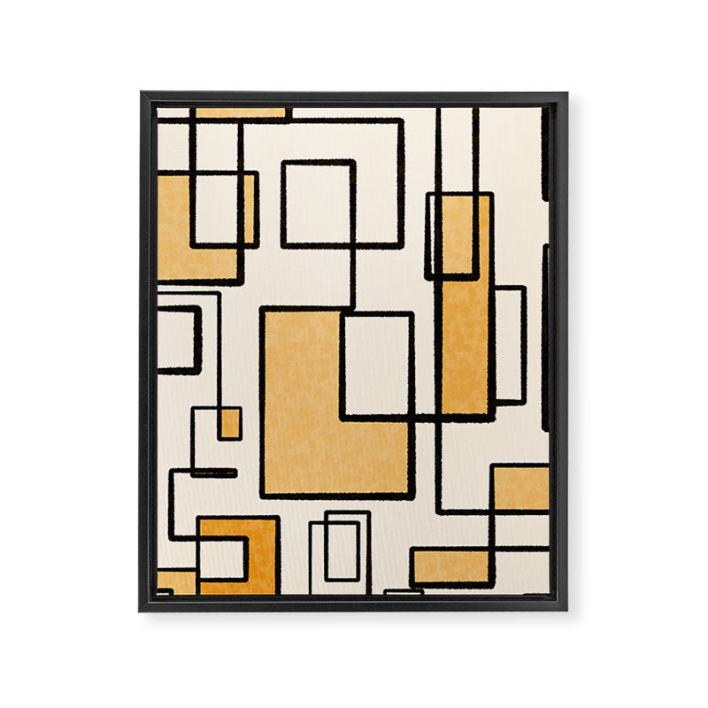 Piet Composition in Light Orange - Mid-Century Modern Minimalist Geometric Abstract Framed Canvas Print Gallery Image 6